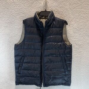 Herno Men's Vest Ultralightweight Nylon Reversible Quilted Puffer 52 IT XL Navy